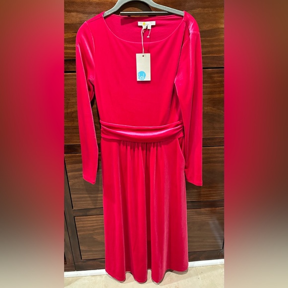Boden Lois Pink Velvet Dress - Picture 3 of 6